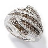 14K White Gold 1.00ct Chocolate & White Diamond Ring