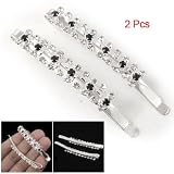 Manmade Rhinestone Single Prong Hair Grip Clip 2 Pcs