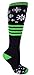 MOXY Socks Black with Green Full-Cushion The Blizzard Extreme Knee-High Dead Lift Socks