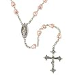 Simulated Freshwater Pink Pearl SilverTone Rosary