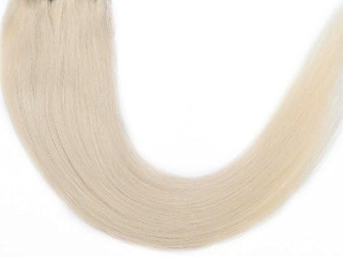 Carsem Hair®18" 100s Straight 11 Colors Micro Loop Ring 100% Remy Human Hair Extensions 50gr 0.5g/strand for Women Beauty Hot Sale (#60 platinum blonde)