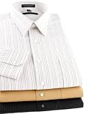 Geoffrey Beene Fitted Brown Stripe Dress Shirts
