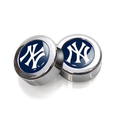 New York Yankees License Plate, Frame Chrome Screw Covers