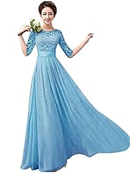 Lace-Up Cocktail Floor Length Elbow Length Sleeves Bridesmaid Dress/Party Dress/Wedding Dress/Maxi Dress 