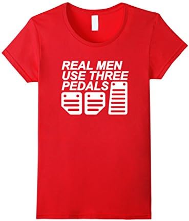 Women's Racing T-Shirts - Real Men Use Three Pedals Large Red