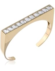 Kelly Wearstler Delongpre 18k Gold Clear Faceted Crystal Cuff-Bracelet, 7"