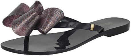 Melissa Women's Harmonic Bow Flip Flops, Black, 8 B(M) US