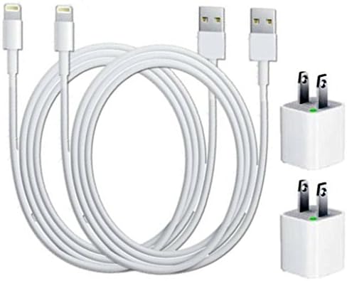 CNR Outlet 2x 3 Ft USB to Lightning 8 Pin Cable Cord 1M Data Transfer Syncing 8 Pin USB 2x 1A Wall plug charger for Iphone 6s / 6s plus /5/5S/5C/6/6 Plus, Ipod Touch 5G/NANO 7G IPAD Mini