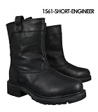 Men's Short Engineer Leather Boots - Size : 10