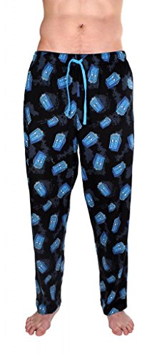 Doctor Who TARDIS All Over Black Lounge Pants (Adult Large)