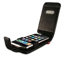 Apple 3G iPhone Alu - Leather Flip Case (Black)