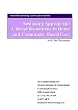 Sustaining Appropriate Clinical Boundaries in Home and Community-Based Care