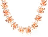 Flower Cluster Necklace w/ 5-9mm Pink & White Freshwater Cultured Pearls, 18