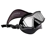 New Oceanic Ion 3 Scuba Diving & Snorkeling Mask with Neoprene Comfort Strap (Black on Black)