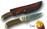 Lone Star Damascus Drop Point with Sheath