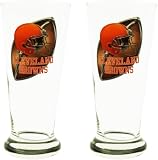 Cleveland Browns Two Pack 12-Ounce Flared Pilsner Glasses