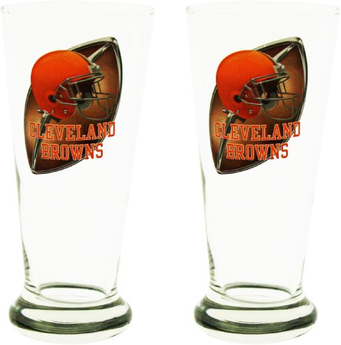 Cleveland Browns Two Pack 12-Ounce Flared Pilsner Glasses