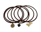 Twilight Saga New Moon Jelly Bracelet Jacob Charms Wolf,black Heart & Wolf Tattoo