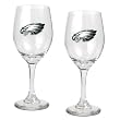 Philadelphia Eagles 2pc 14oz Wine Glass Set - Primary Logo NFL Football