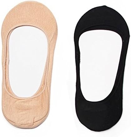 Women's 4-Pair Pack - Cotton No-Show Socks *Non Slip*(Available in 2 Colors) (Apricot Plus Black)