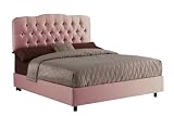 Skyline Furniture Surrey Twin Shantung-Upholstered Tufted Bed, Woodrose