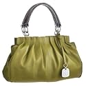 Betty Jackson.Black- Green leather grab bag