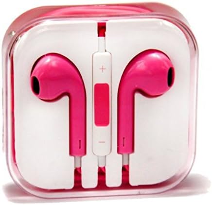 Premium Universal Earbuds with Mic and Volume Control for Apple Iphone 5 6 iPad air Ipod Tv Stereo Best Quality and Cheap Earphones Universal Headphones Headset (Pink)