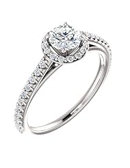 Platinum Round Cut Diamond Halo-Style Ring -- LIFETIME WARRANTY