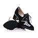 Lucksender Womens Vintage Style Patent Leather Mid Chunky Heel Lace Up Oxford Shoes