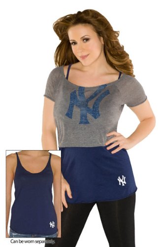 New York Yankees Women's Double Hit Top - Touch by Alyssa Milano at Amazon.com