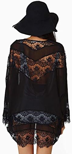 SLRMALLWomen Floral Print Long Loose Kimono Cardigan Blouses Beach Cover Up