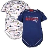New England Patriots Newborn Navy Blue-White 2-Pack Creeper Set