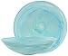 Colorful Recycled Art Glass Sky Blue Large Saucer Bowl 14"W 4"H