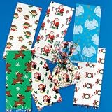 6 Dozen- Cellophane Christmas Holiday Bags (72 Pc)