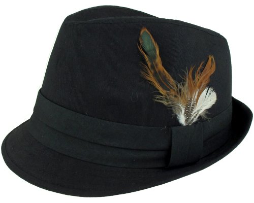 Capelli New York Twill Molded Trilby Hat With Tc Solid Band And Feather Trim