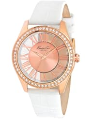 Kenneth Cole New York Womens KC2728 Transparency Gold Dial Transparency White Strap Watch