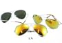G&G Chrome Metal Silver Mirrored Aviator Sunglasses 3 Pair Spring Hinges (3 Gold Color Mirror)
