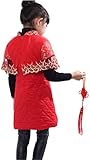 Blingland Children Girls Floral Winter Qipao Cheongsam Dress for Child 4-One Butterfly Red