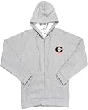 NCAA Georgia Bulldogs Antigua Ladies Heather Gray Front Zip Fleece Hoody