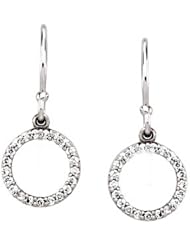 14K White Gold Diamond Circle Earrings - 0.20 Ct. -- LIFETIME WARRANTY