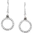14K White Gold Diamond Circle Earrings - 0.20 Ct.