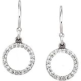 14K White Gold Diamond Circle Earrings - 0.20 Ct.