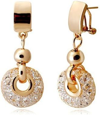 Earring Luxury catring 18k Rose Gold Drop Earrings Champagne Wire Zircon Crystal ER 04