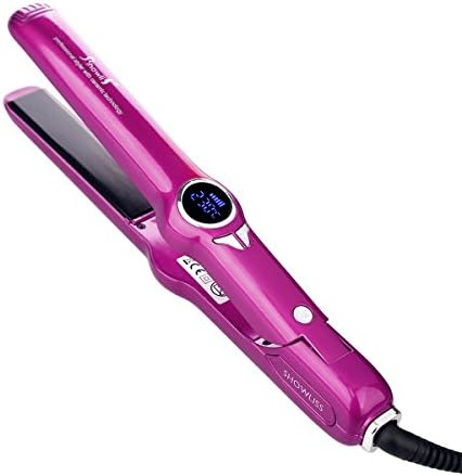 Sminiker Showliss MCH Fast Heat Flat Iron Ionic With LCD Display Hair Straightener Ceramic Temperature Adjustable From 180℃-230℃ in 30 Seconds(Purple)