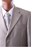 Men's Single Breasted Light Tan Super 150's Wool Feel Dress Suit