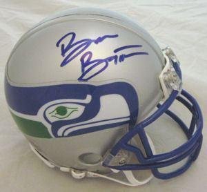 Brian Bosworth Signed Seattle Seahawks Mini Helmet COA - Autographed College Mini Helmets