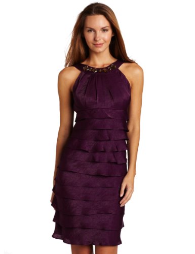 London Times Womens Jeweled Shutter Dress