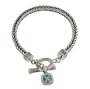 Sara Blaine Designer Handcrafted Sterling Silver and Blue Topaz Bracelet with Toggle Clasp