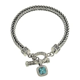 Sara Blaine Designer Handcrafted Sterling Silver and Blue Topaz Bracelet with... by Solomon Brothers Fine Jewelry