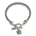 Sara Blaine Designer Handcrafted Sterling Silver and Blue Topaz Bracelet with Toggle Clasp